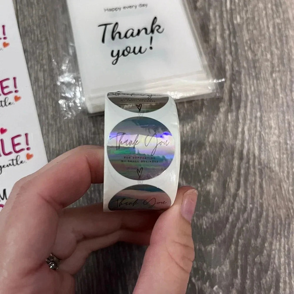 500 Holographic Stickers - “Thank you for supporting my small business” - Picture 2 of 2